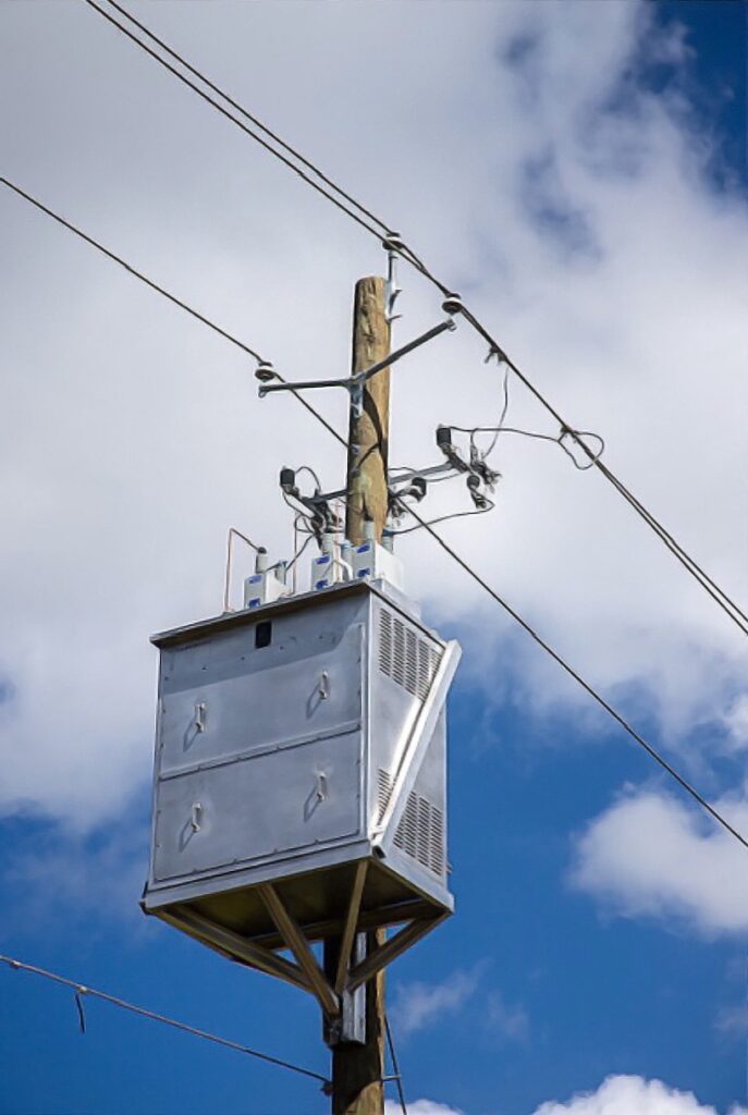 A supply reactive energy (VARs) system equipped with Pole -MVar Filter Bank.