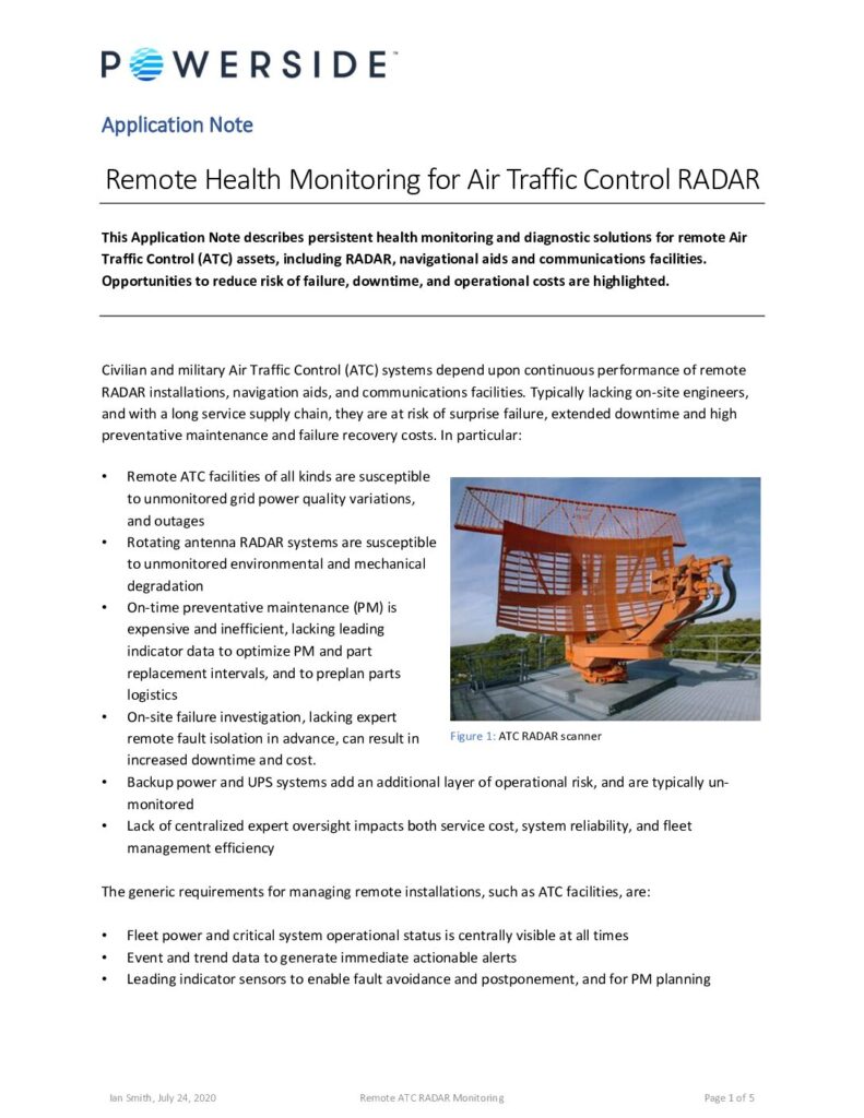 [Application Note] Remote Health Monitoring Air Traffic Control RADAR ...