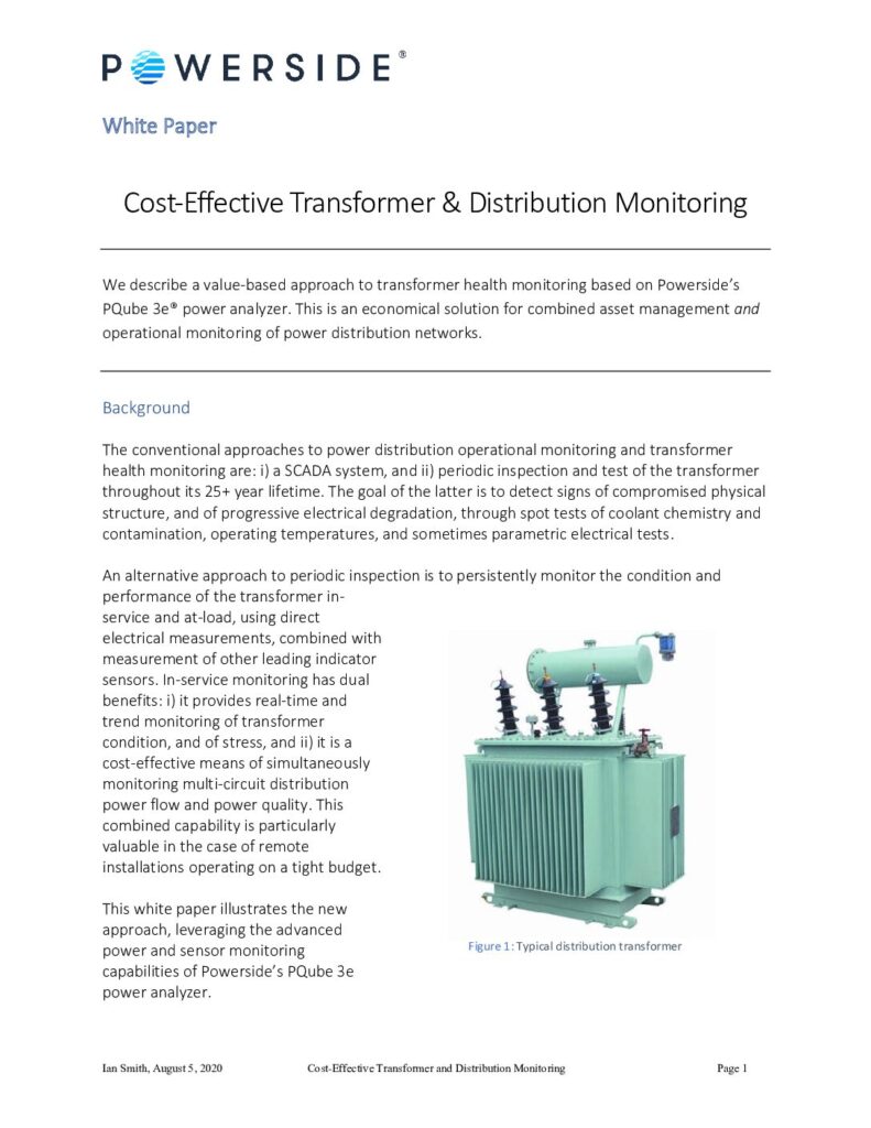 [White Paper] Cost-Effective Transformer & Distribution Monitoring ...