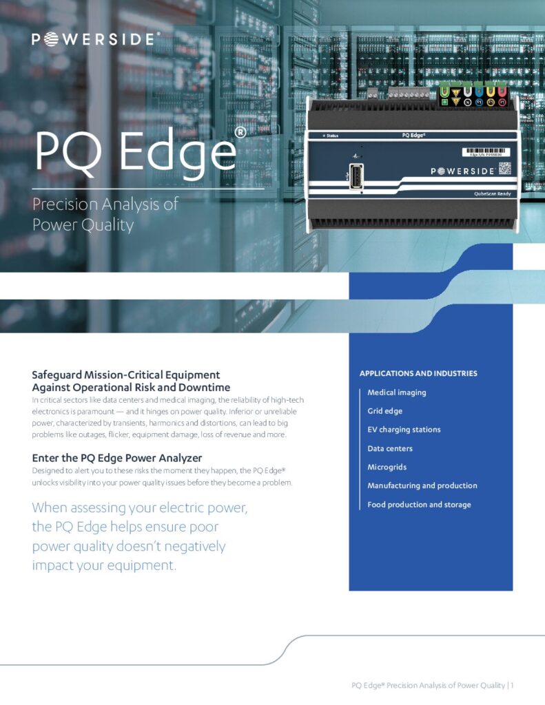 PQ Edge® | Precision Analysis of Power Quality Data Sheet | Powerside